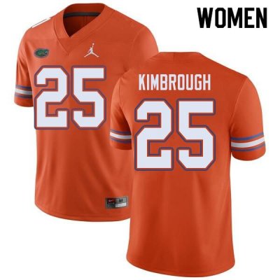 Women's Florida Gators #25 Chester Kimbrough NCAA Jordan Brand Orange Authentic Stitched College Football Jersey OUO6462PG